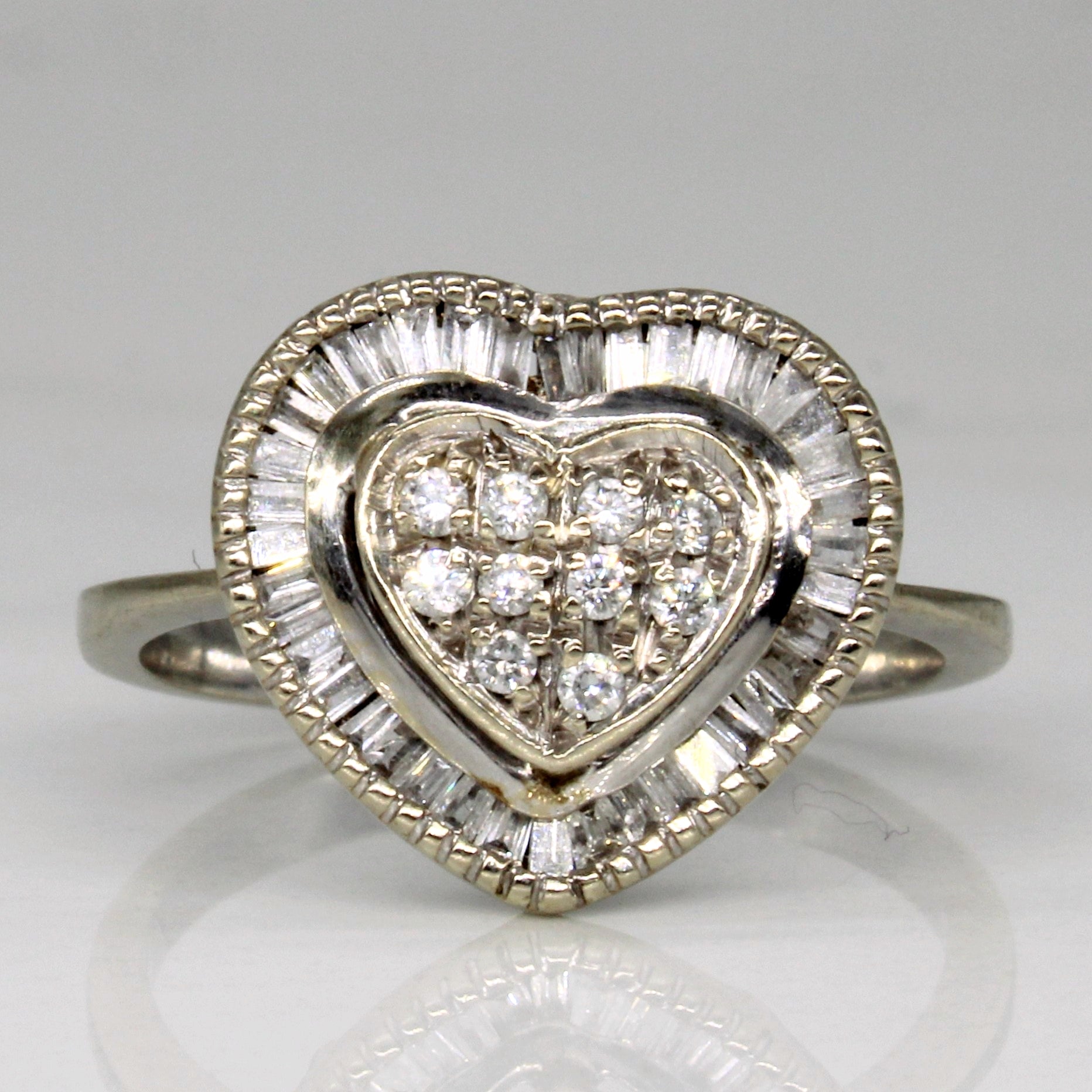 Mixed Cut Diamond Heart Ring | 0.30ctw | SZ 7 |