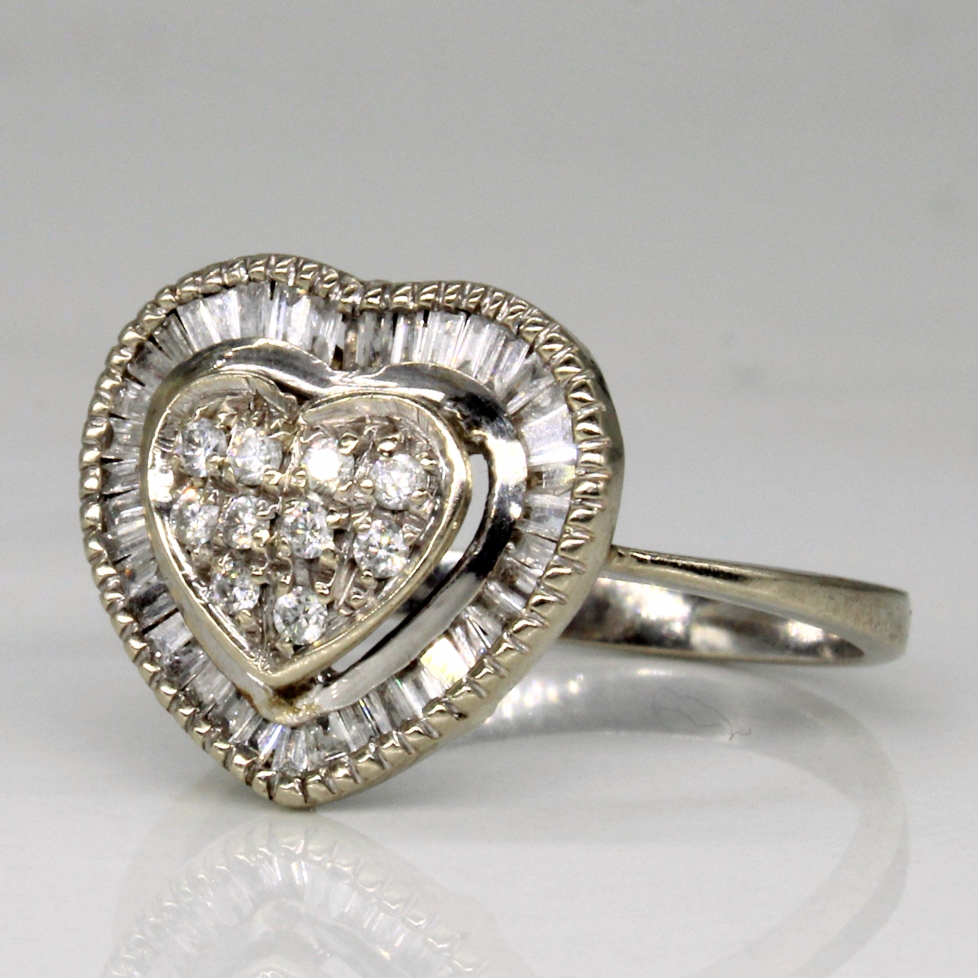 Mixed Cut Diamond Heart Ring | 0.30ctw | SZ 7 |