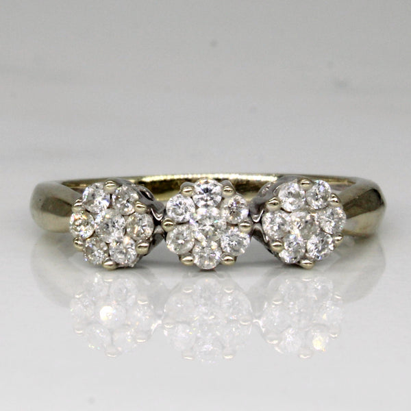 Three Stone Cluster Diamond Ring | 0.23ctw | SZ 5.5 |