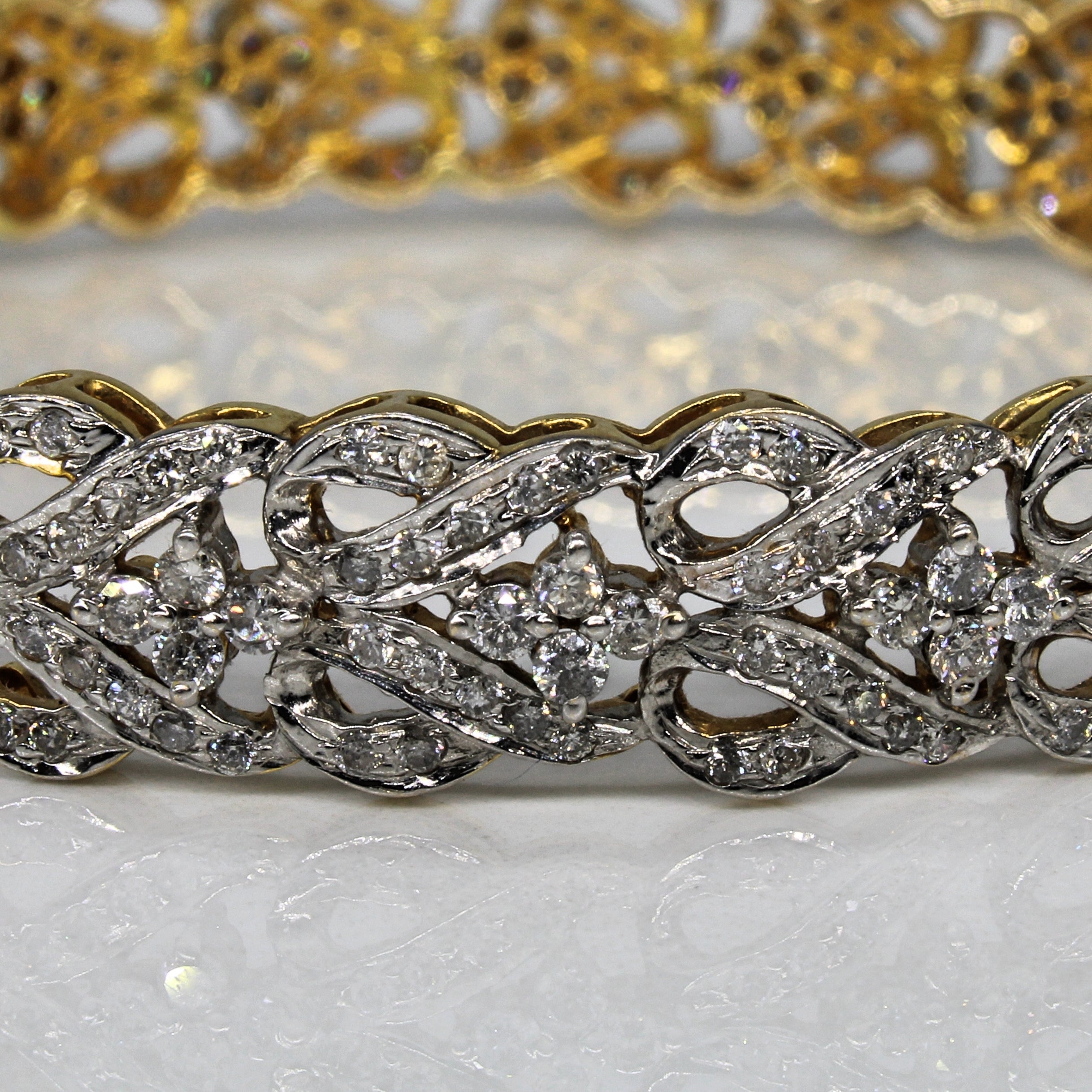 Diamond Filigree Cuff Bracelet | 5.15ctw | 7.5" |