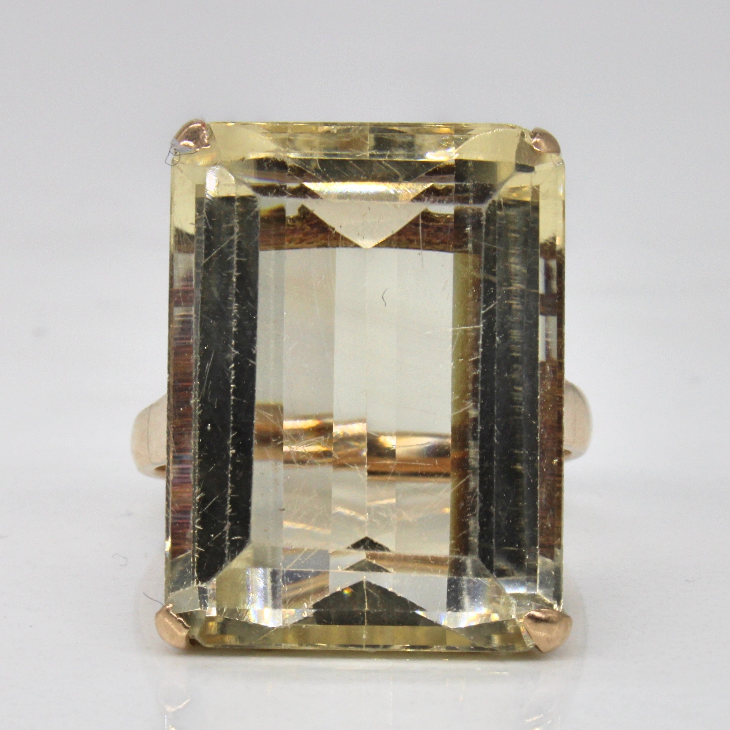 Yellow Quartz Cocktail Ring | 19.25ct | SZ 6.75 |