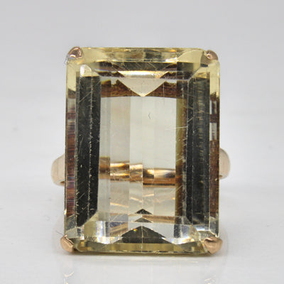 Yellow Quartz Cocktail Ring | 19.25ct | SZ 6.75 |
