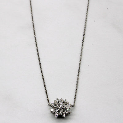 Mixed Cut Diamond Cluster Necklace | 0.49ctw | 17