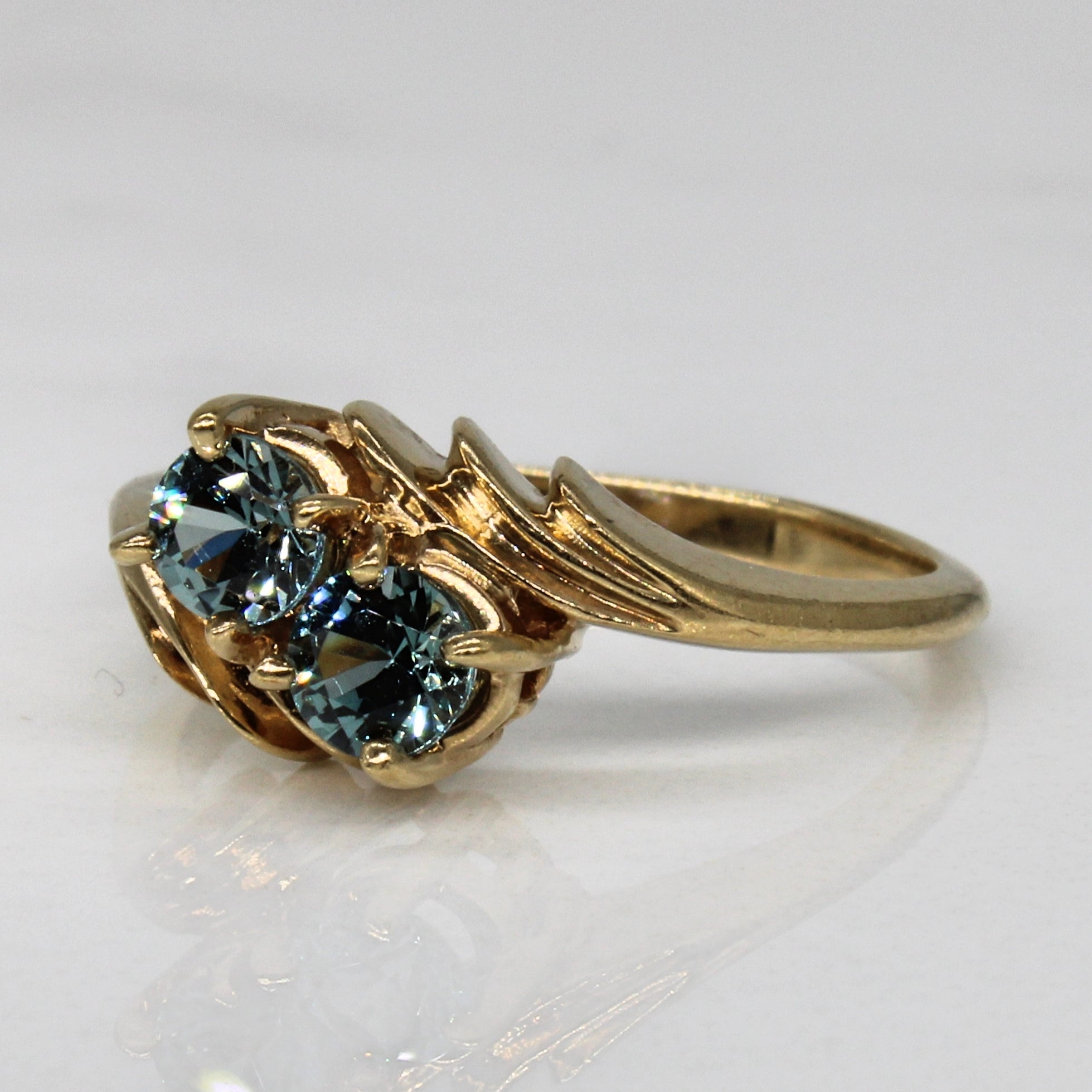 Synthetic Blue Spinel Two Stone Ring | 0.50ctw | SZ 6 |