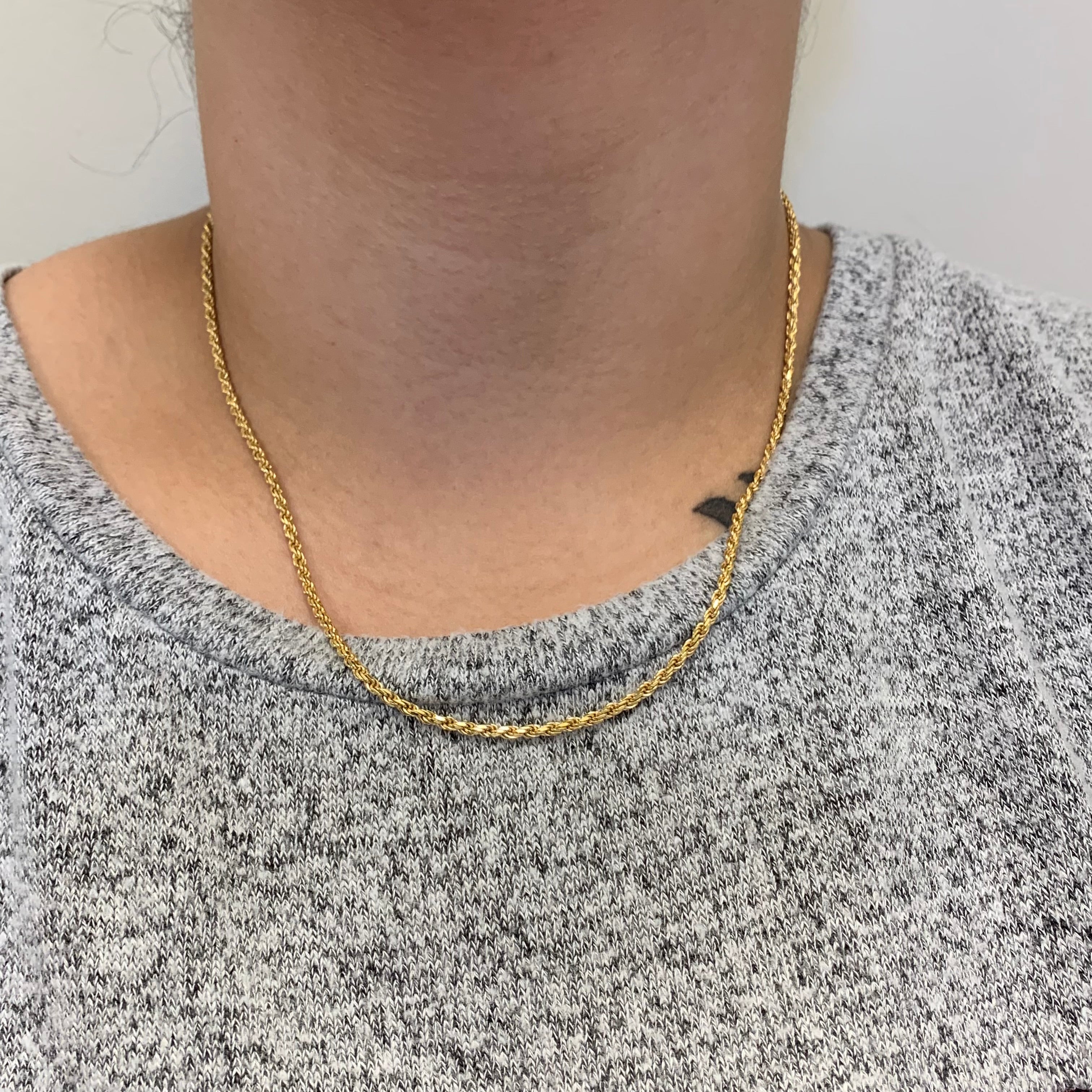 18k Yellow Gold Twisted Rope Chain | 19.5" |