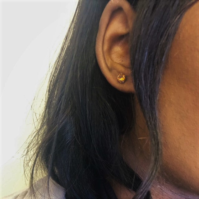 Twisted Citrine Stud Earrings | 0.80ctw |