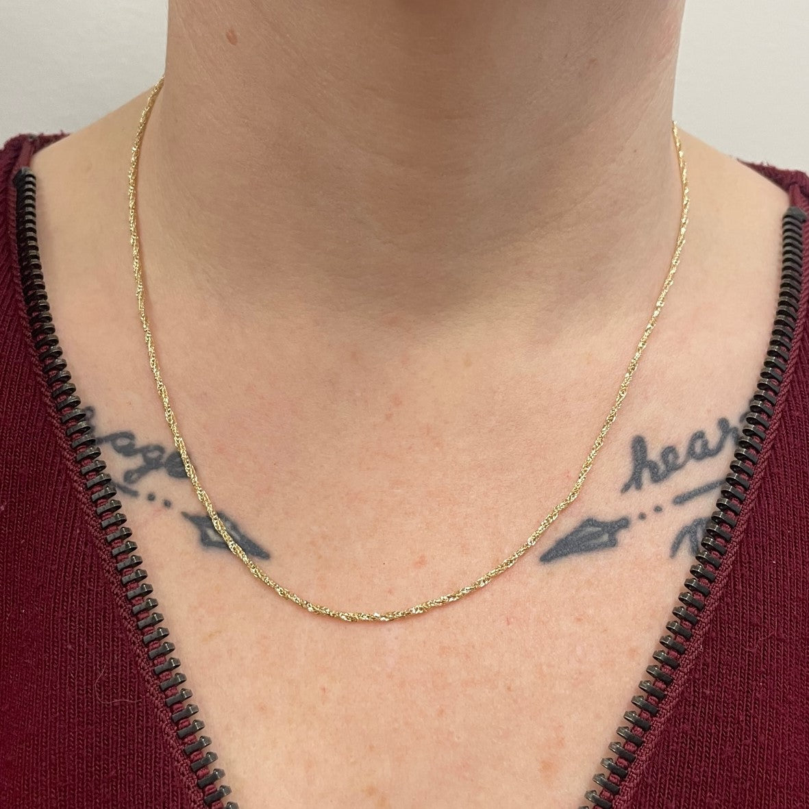 10k Yellow Gold Twisted Wheat Chain | 18" |
