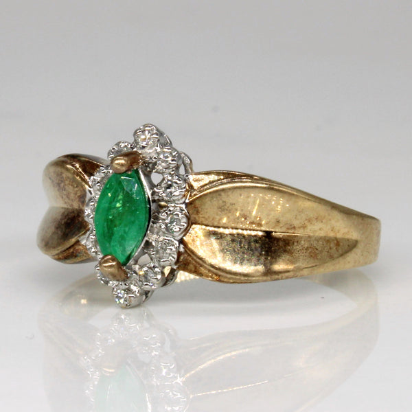 Emerald & Diamond Ring | 0.20ct, 0.05ctw | SZ 9.25 |