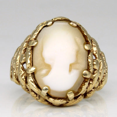 Seashell Cameo Ring | 2.20ct | SZ 4.5 |
