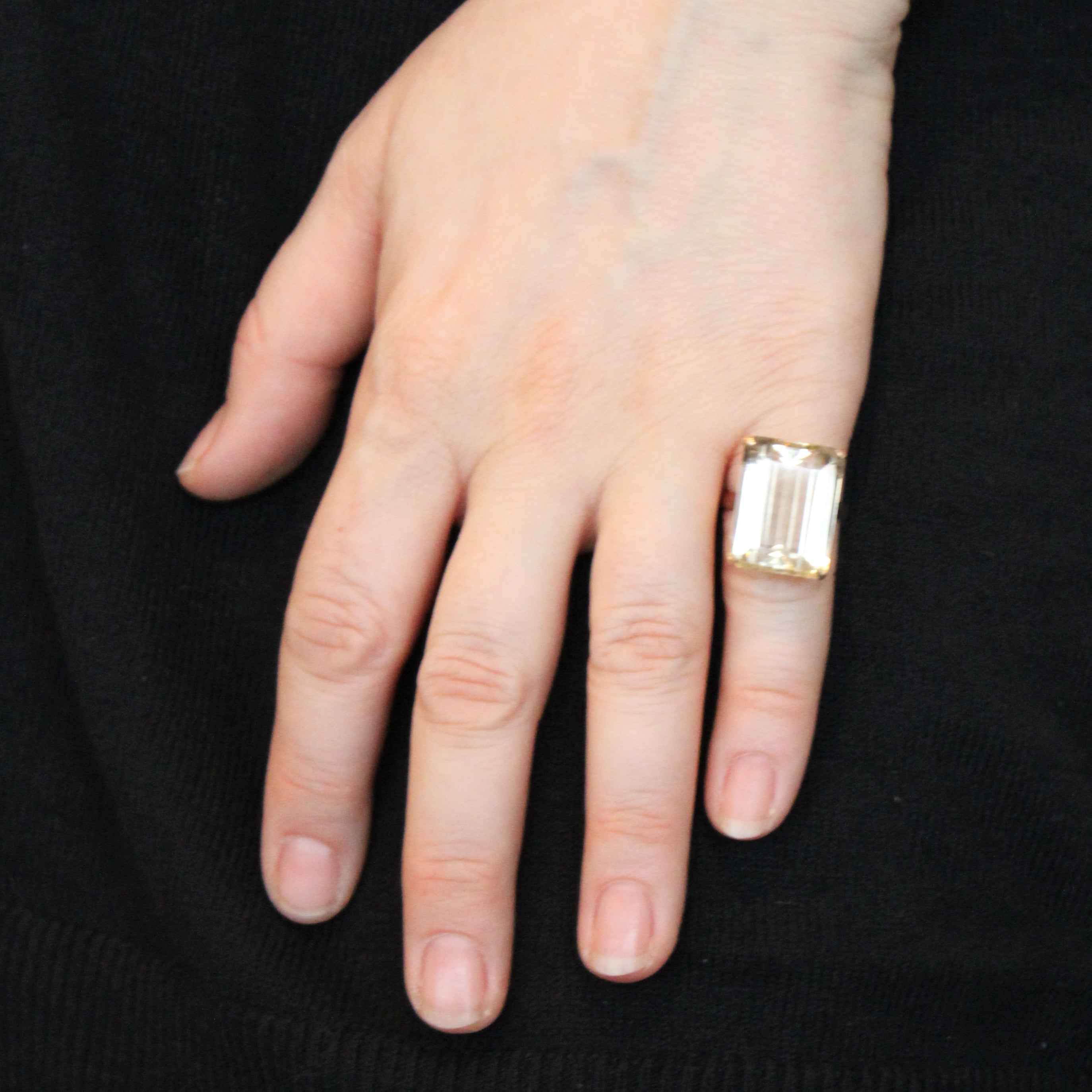 Yellow Quartz Cocktail Ring | 19.25ct | SZ 6.75 |