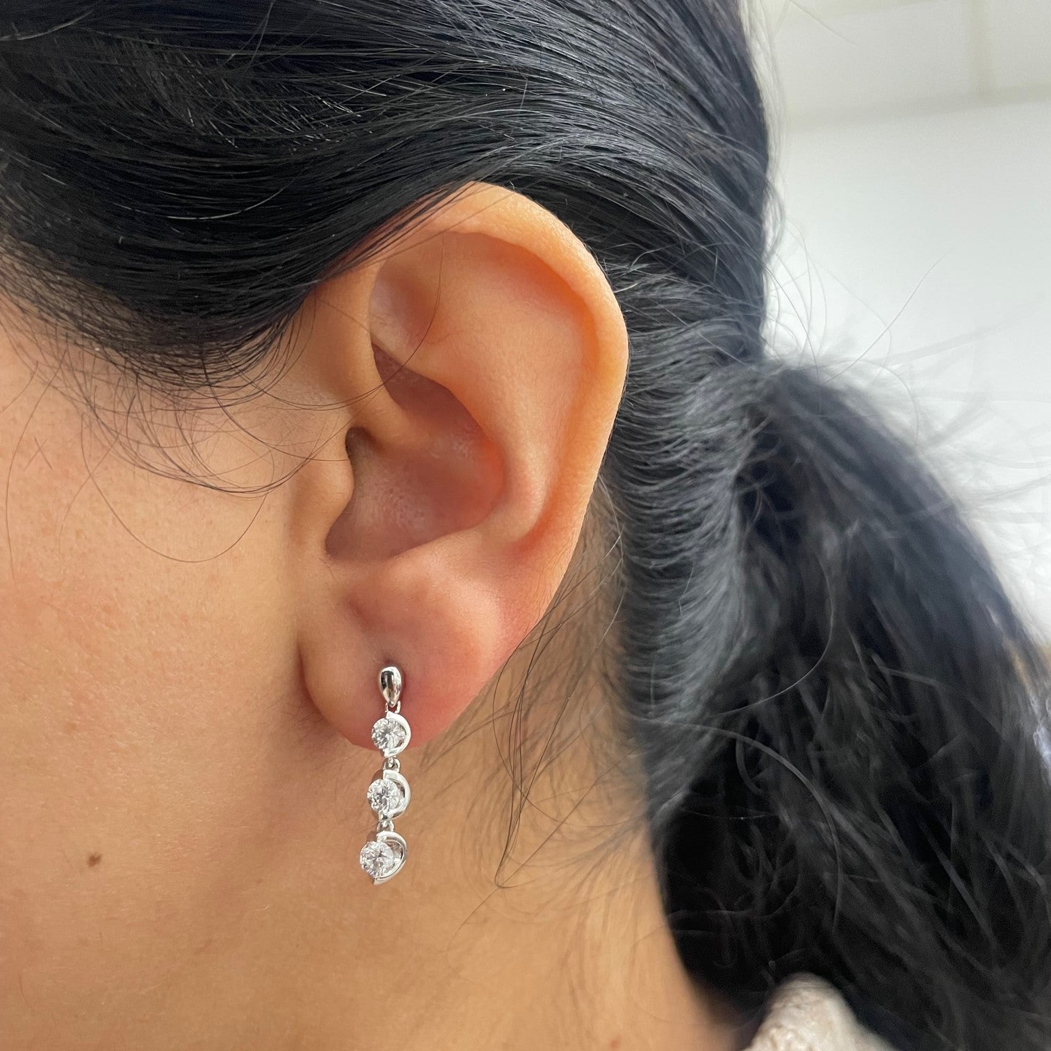 Semi Bezel Canadian Diamond Drop Earrings | 1.02ctw |