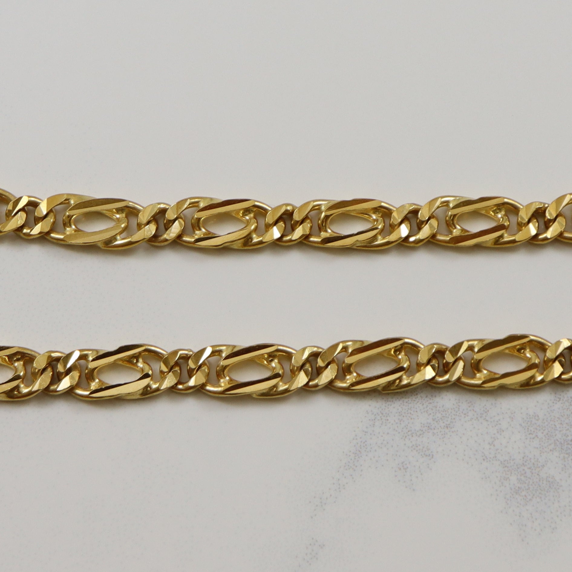 22k Yellow Gold Modified Figaro Chain | 20" |