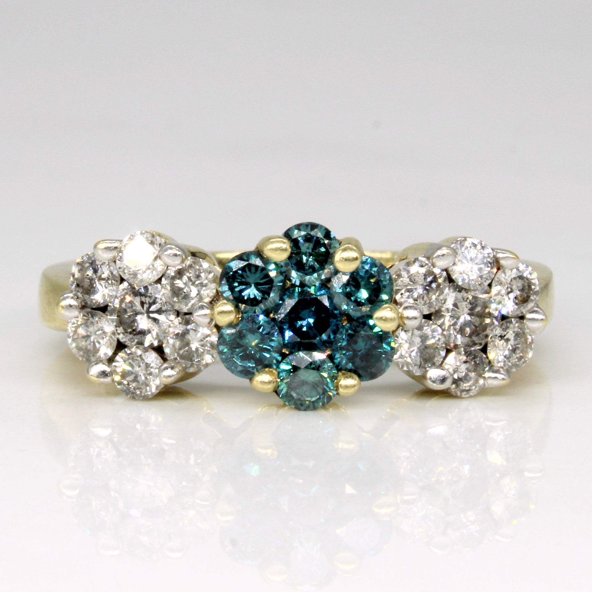 Blue Diamond Cluster Set Ring | 1.40ctw | SZ 8 |