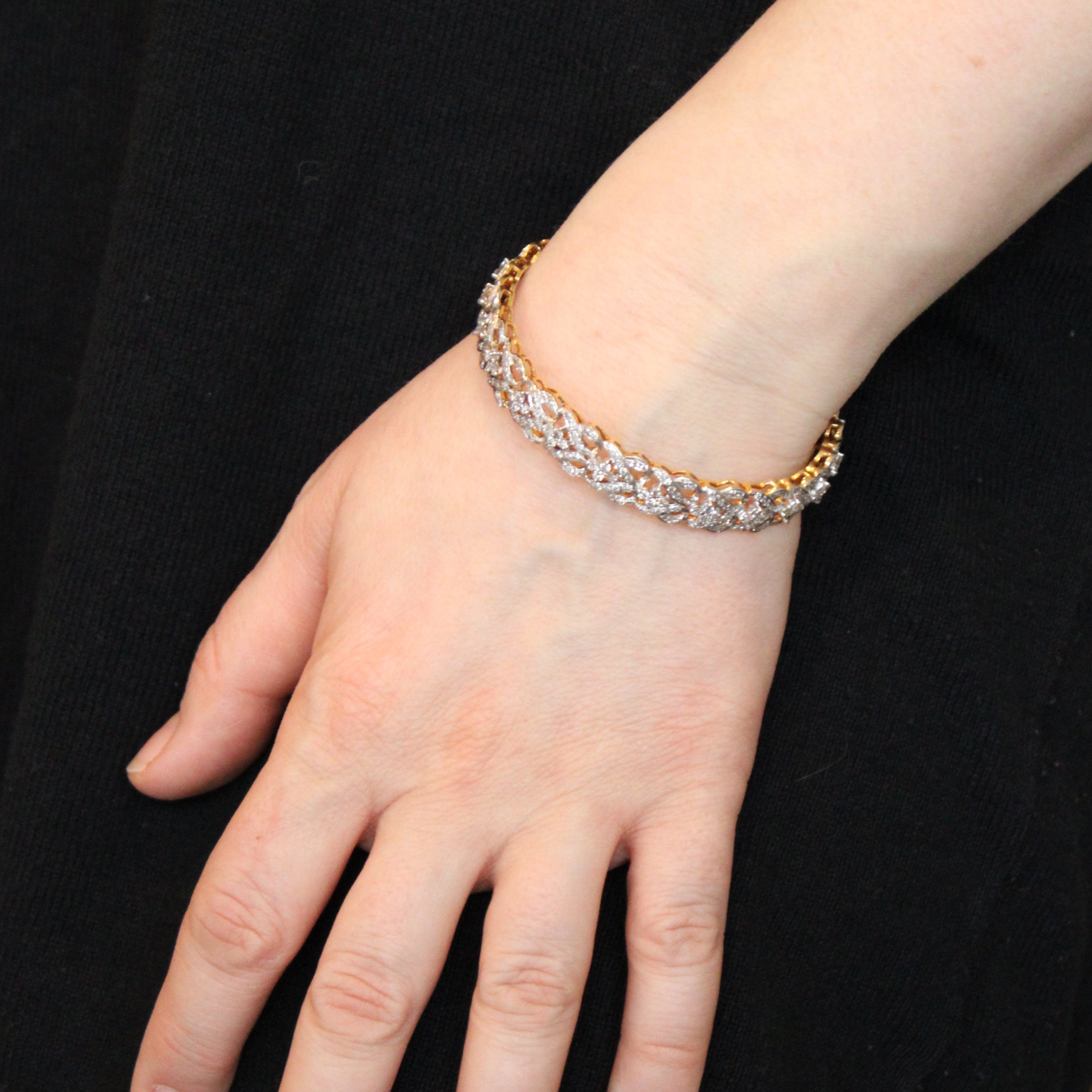 Diamond Filigree Cuff Bracelet | 5.15ctw | 7.5" |