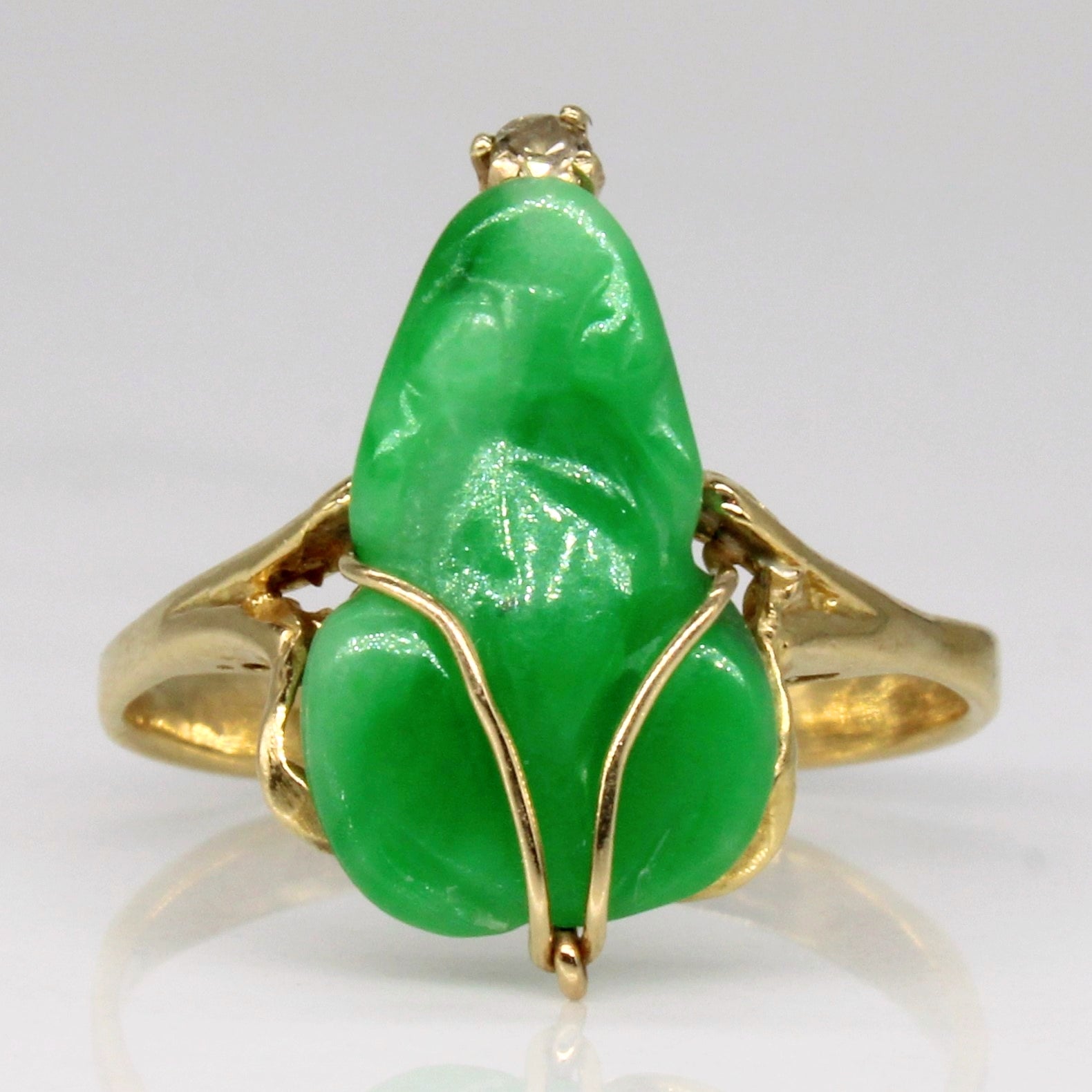 Jadeite Nugget & Diamond Ring | 2.00ct, 0.02ct | SZ 7 |