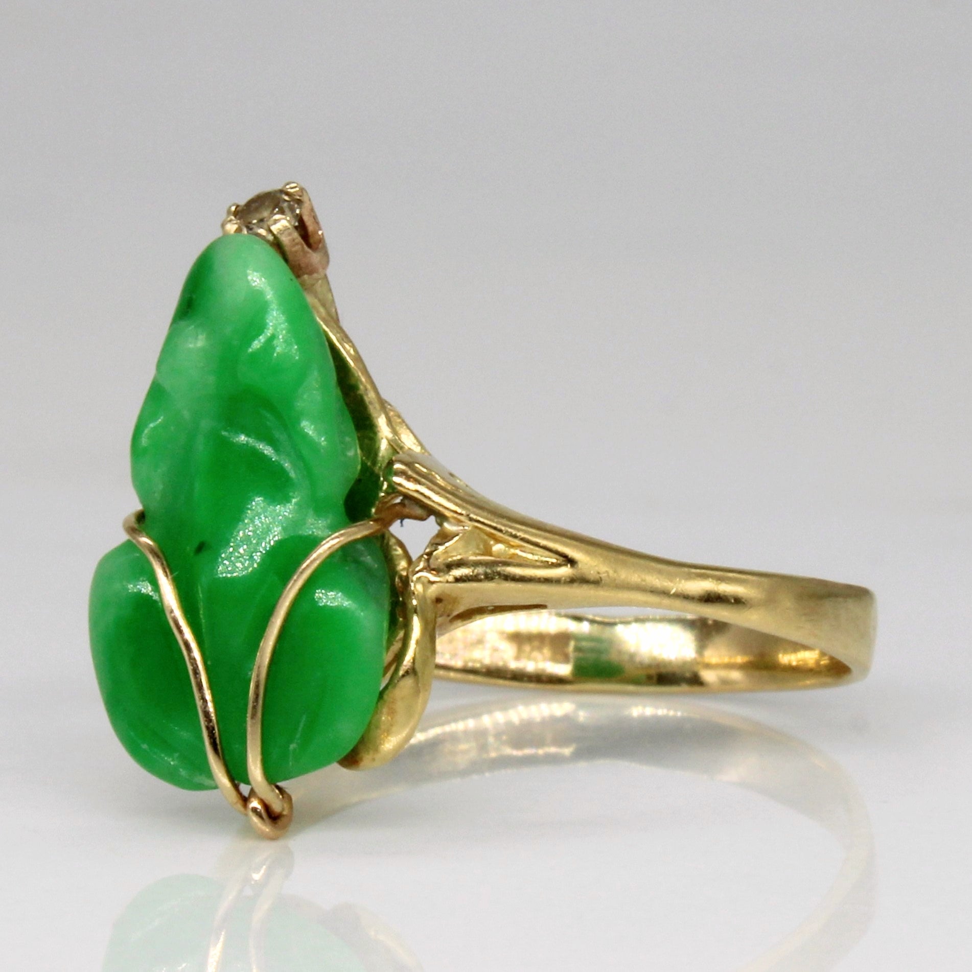 Jadeite Nugget & Diamond Ring | 2.00ct, 0.02ct | SZ 7 |