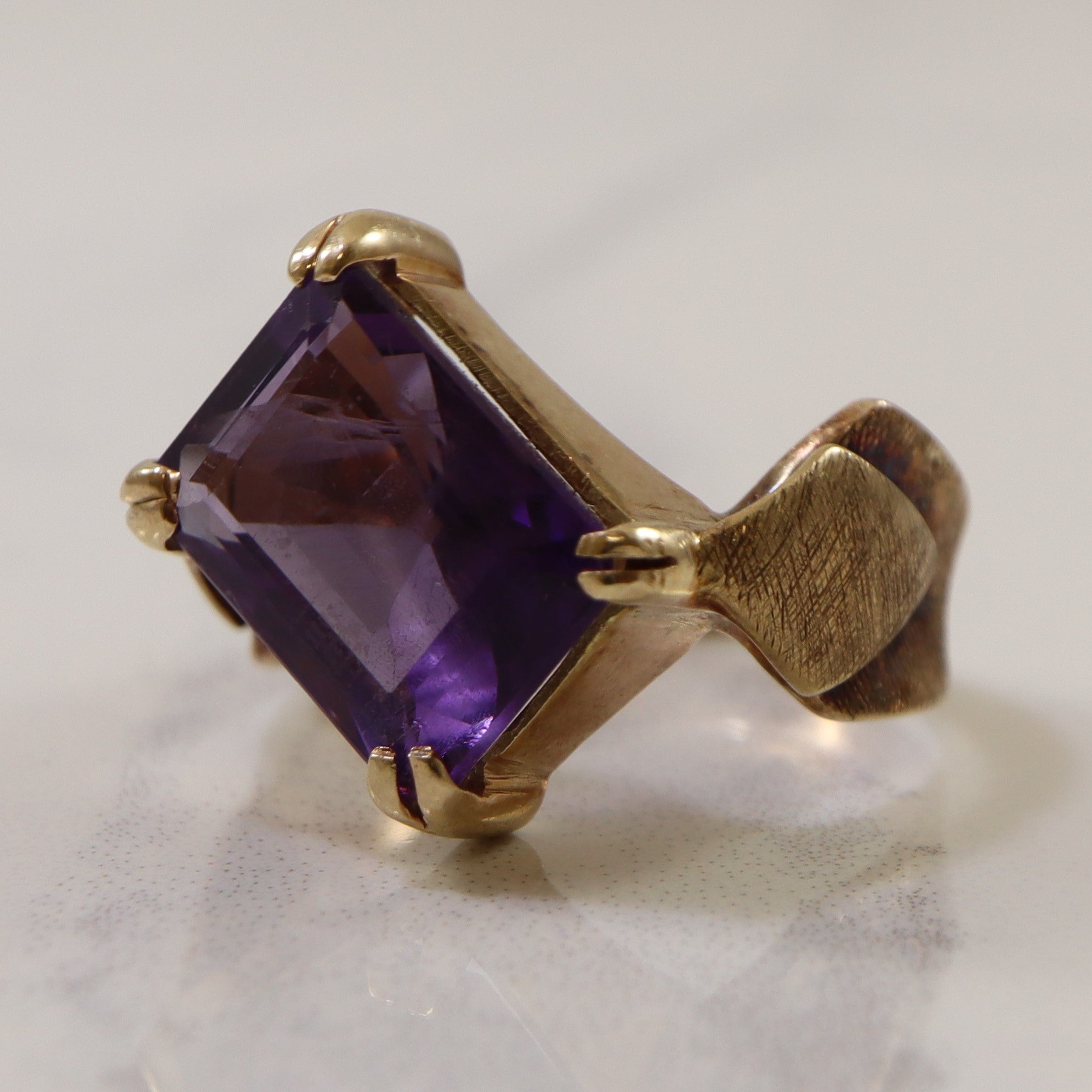 Solitaire Amethyst Cocktail Ring | 4.00ct | SZ 6.25 |