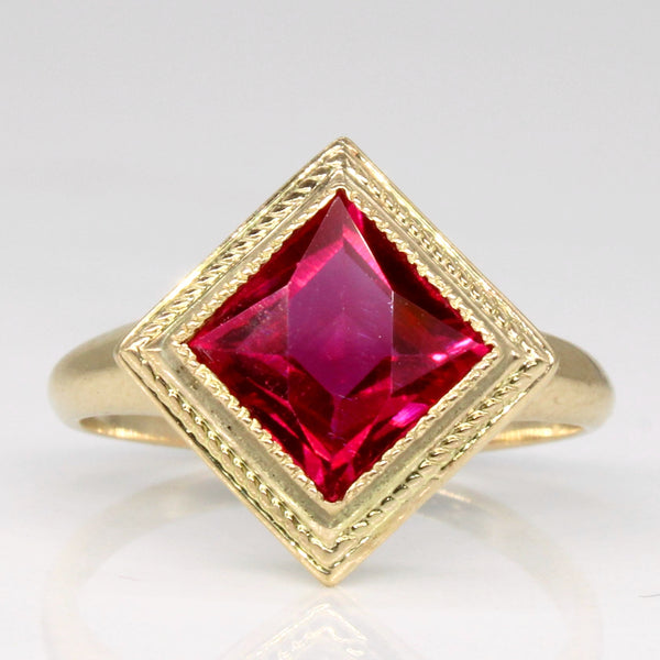 Synthetic Ruby Cocktail Ring | 1.65ct | SZ 6 |