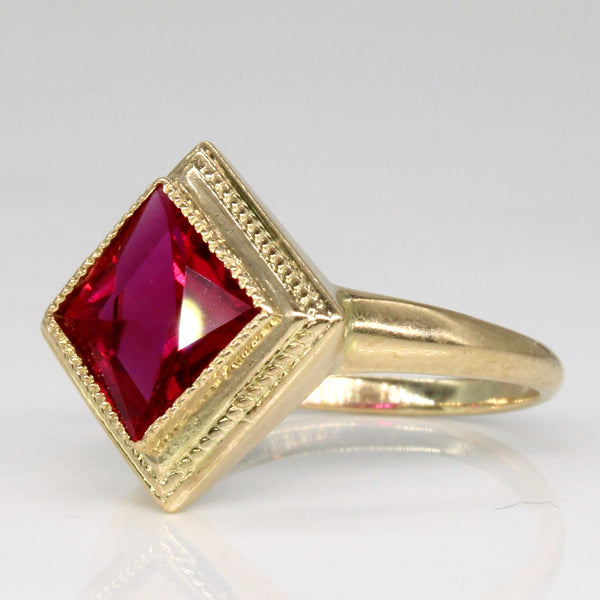 Synthetic Ruby Cocktail Ring | 1.65ct | SZ 6 |