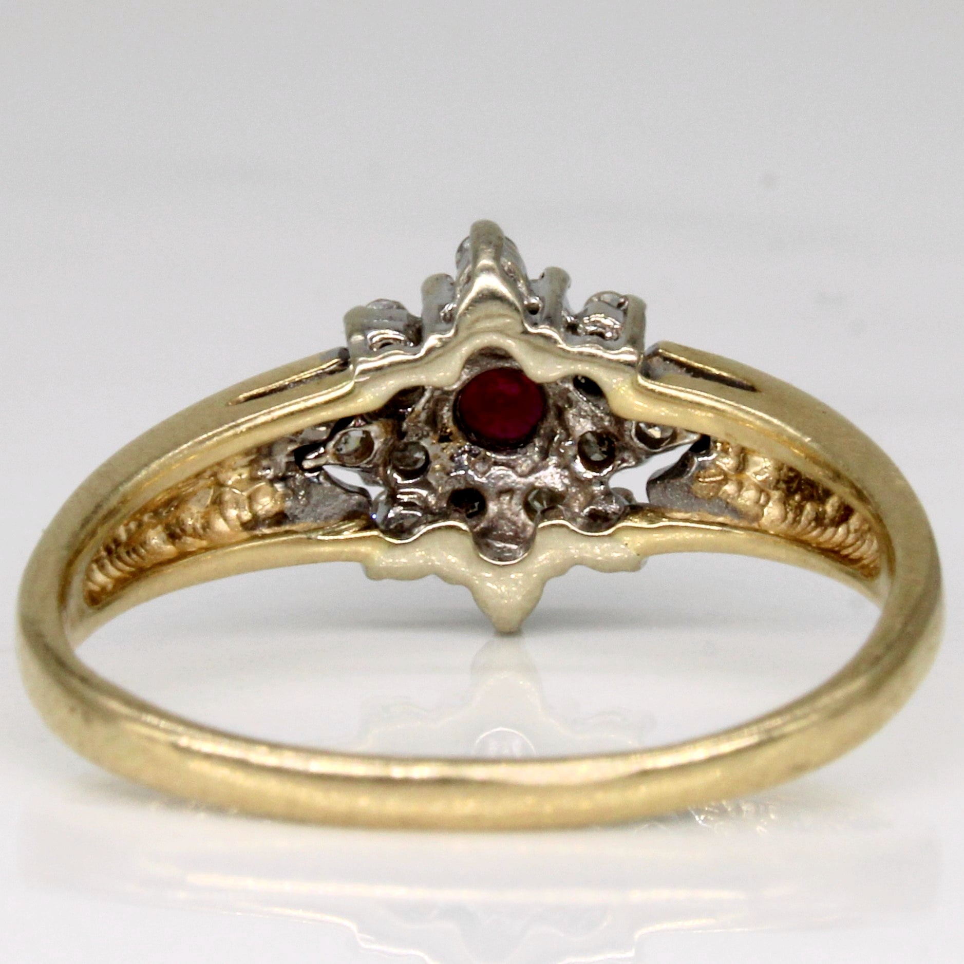 Ruby & Diamond Cluster Ring | 0.17ct, 0.16ctw | SZ 8 |
