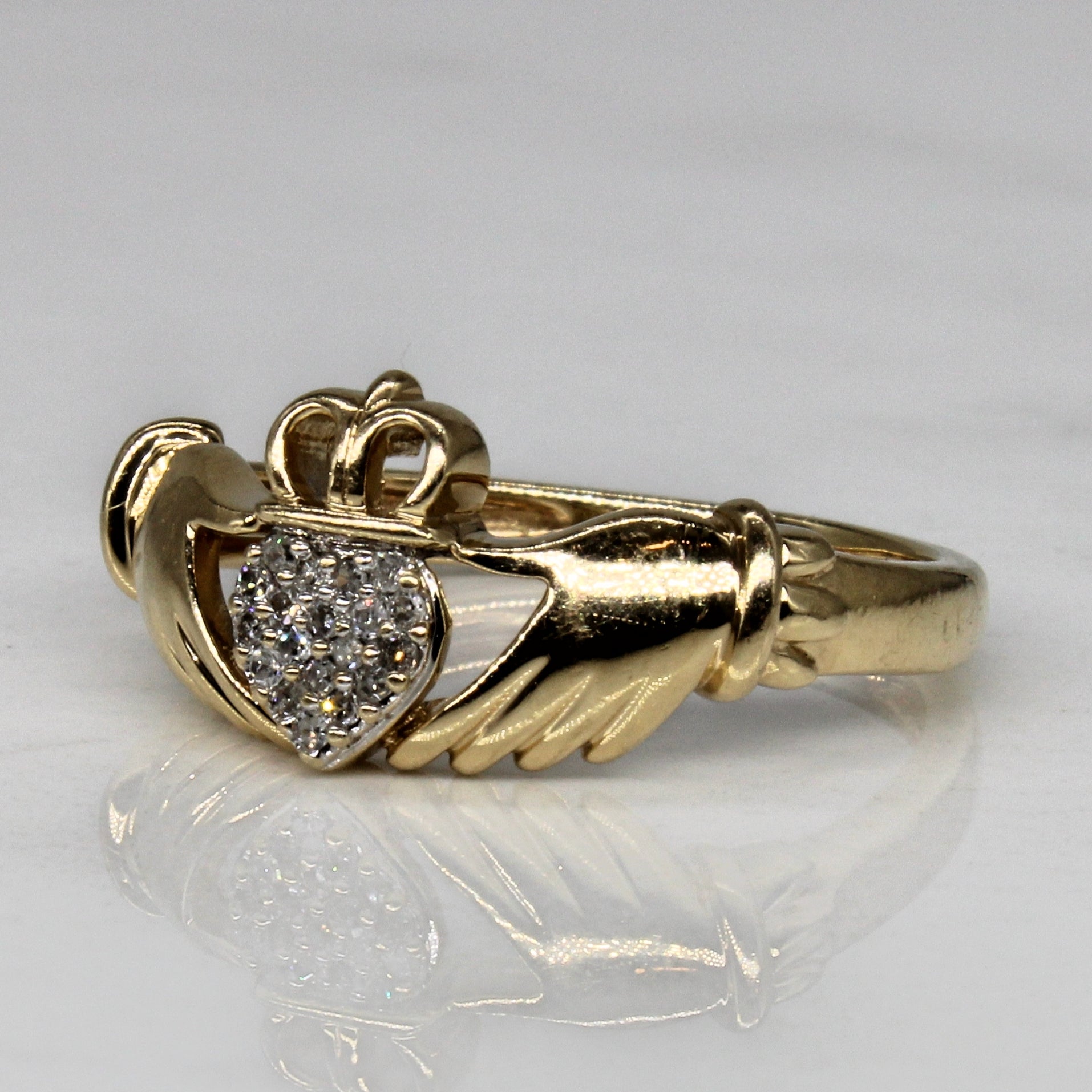 Diamond Claddagh Ring | 0.10ctw | SZ 5.5 |