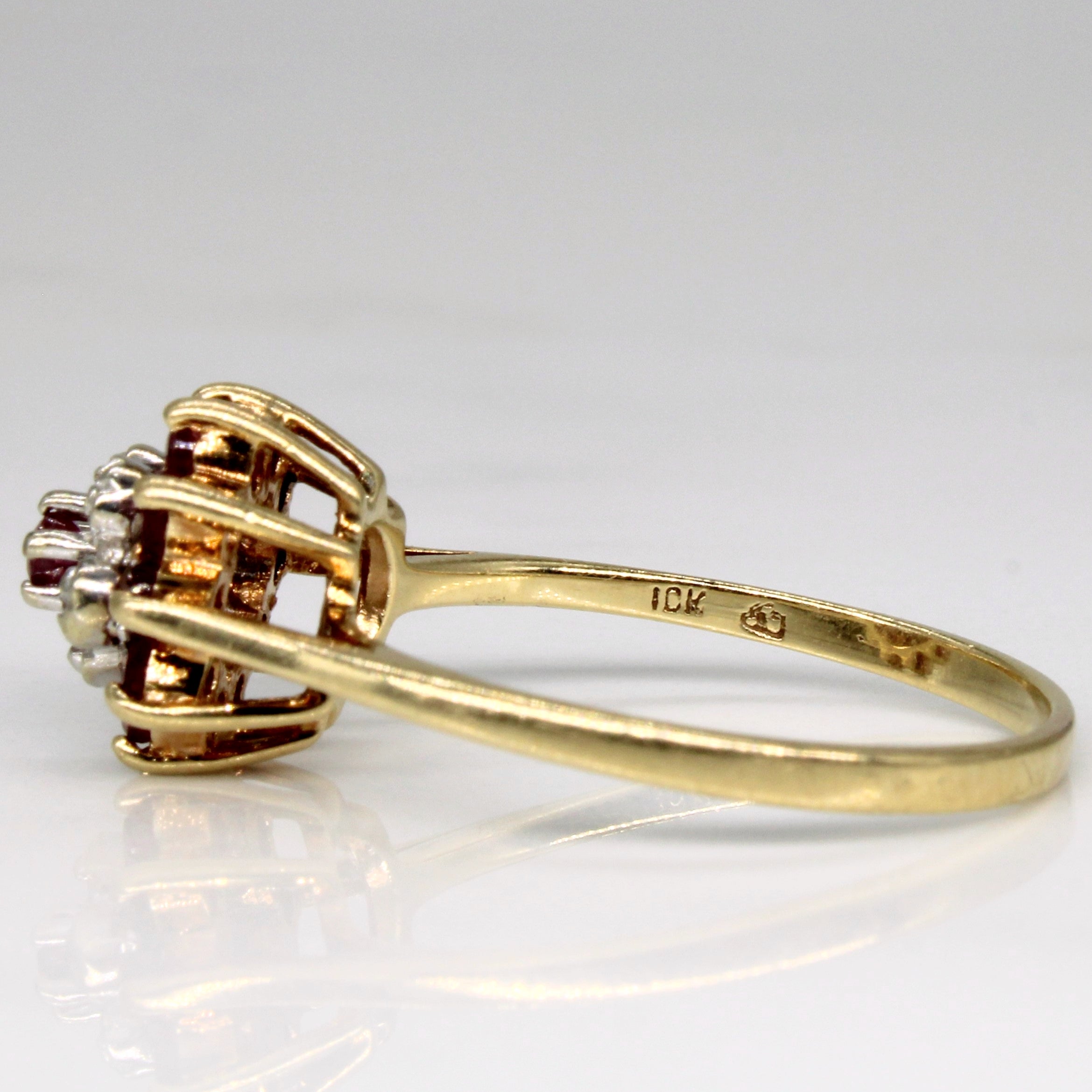 Ruby & Diamond Cluster Ring | 0.22ctw, 0.02ctw | SZ 7.75 |