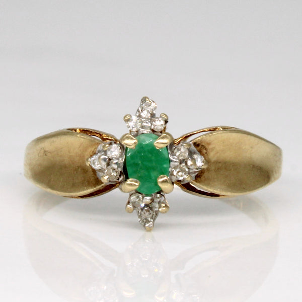 Emerald & Diamond Ring | 0.08ct, 0.05ctw | SZ 6.75 |
