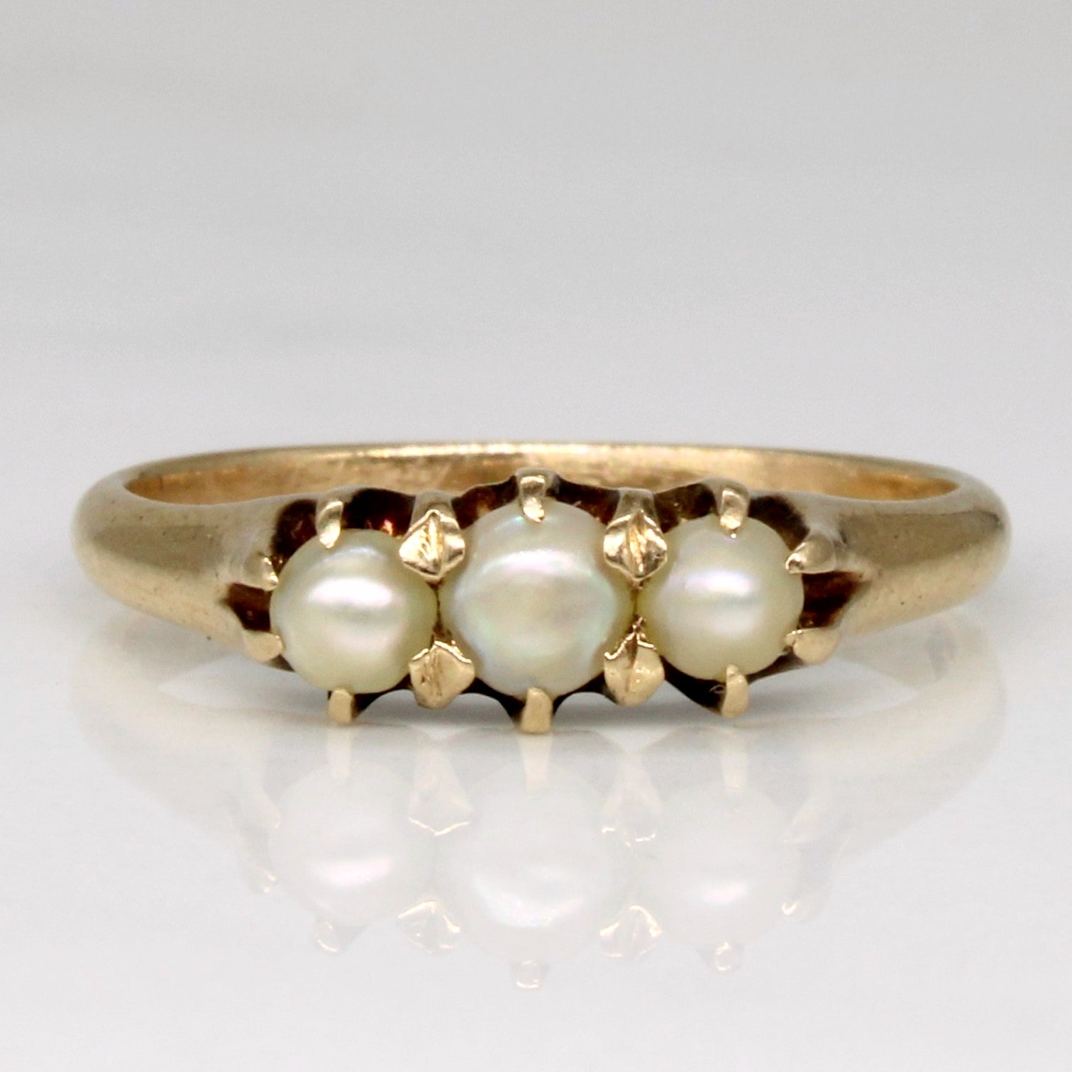 Bague trois pierres en perles | Taille 4,75 | 