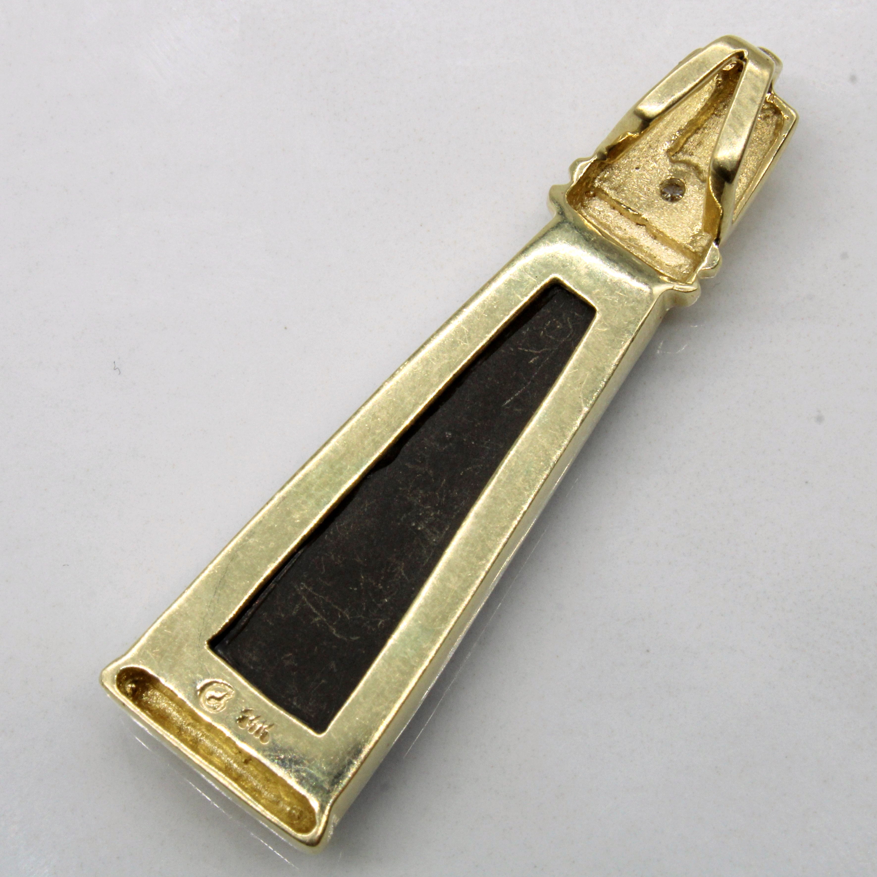 Ammolite & Diamond Column Pendant | 6.20ct, 0.01ct |