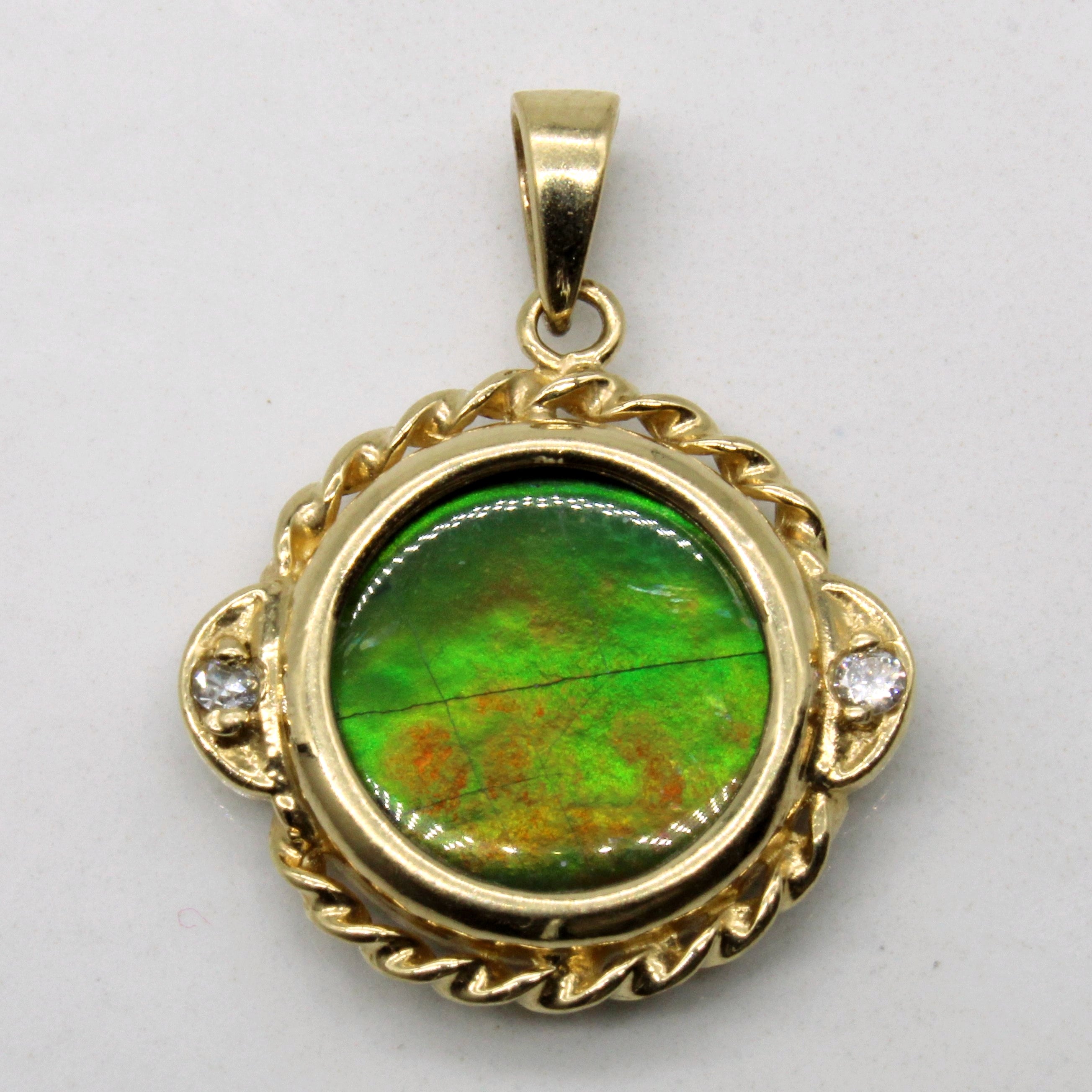 Ammolite & Diamond Pendant | 2.00ctw, 0.04ctw |