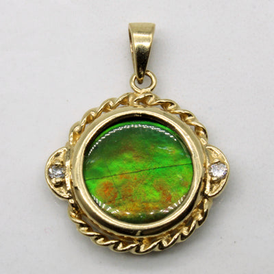 Ammolite & Diamond Pendant | 2.00ctw, 0.04ctw |