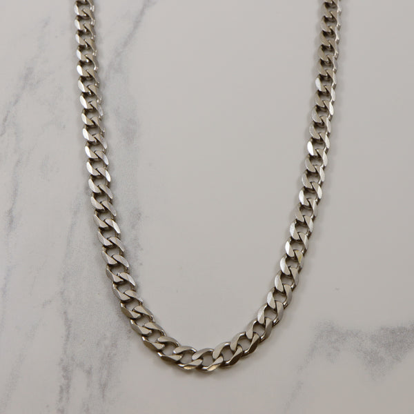18k White Gold Curb Chain | 24