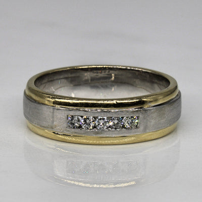 Channel Set Two Tone Diamond Band | 0.20ctw | SZ 10 |