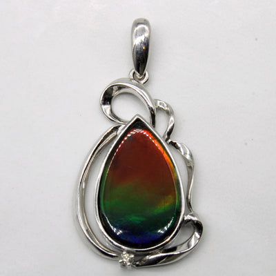 Ammolite & Diamond Pendant | 3.70ct, 0.01ct |