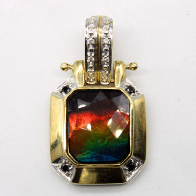 Ammolite & Diamond Pendant | 1.75ct, 0.07ctw |