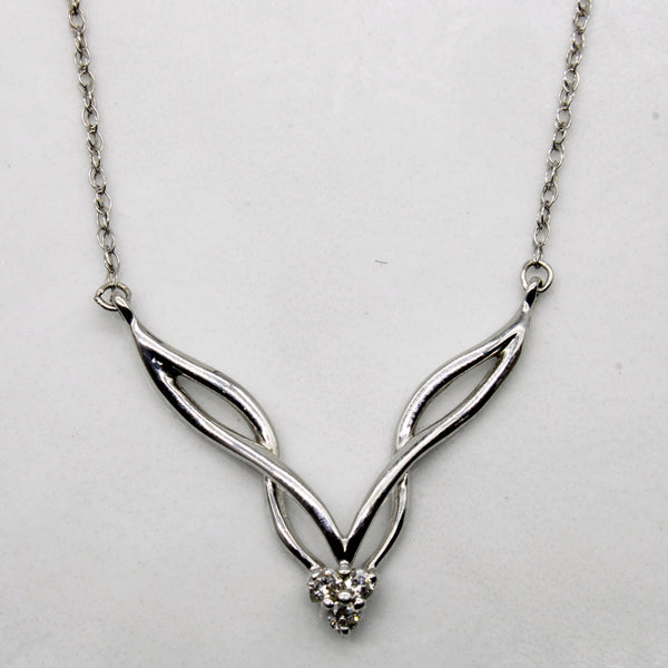 Twisted Diamond Plate Necklace | 0.06ctw | 17