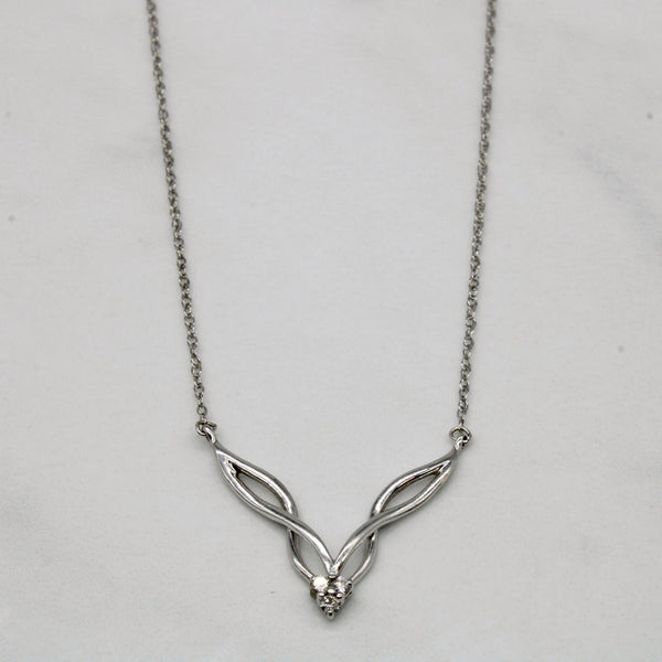 Twisted Diamond Plate Necklace | 0.06ctw | 17