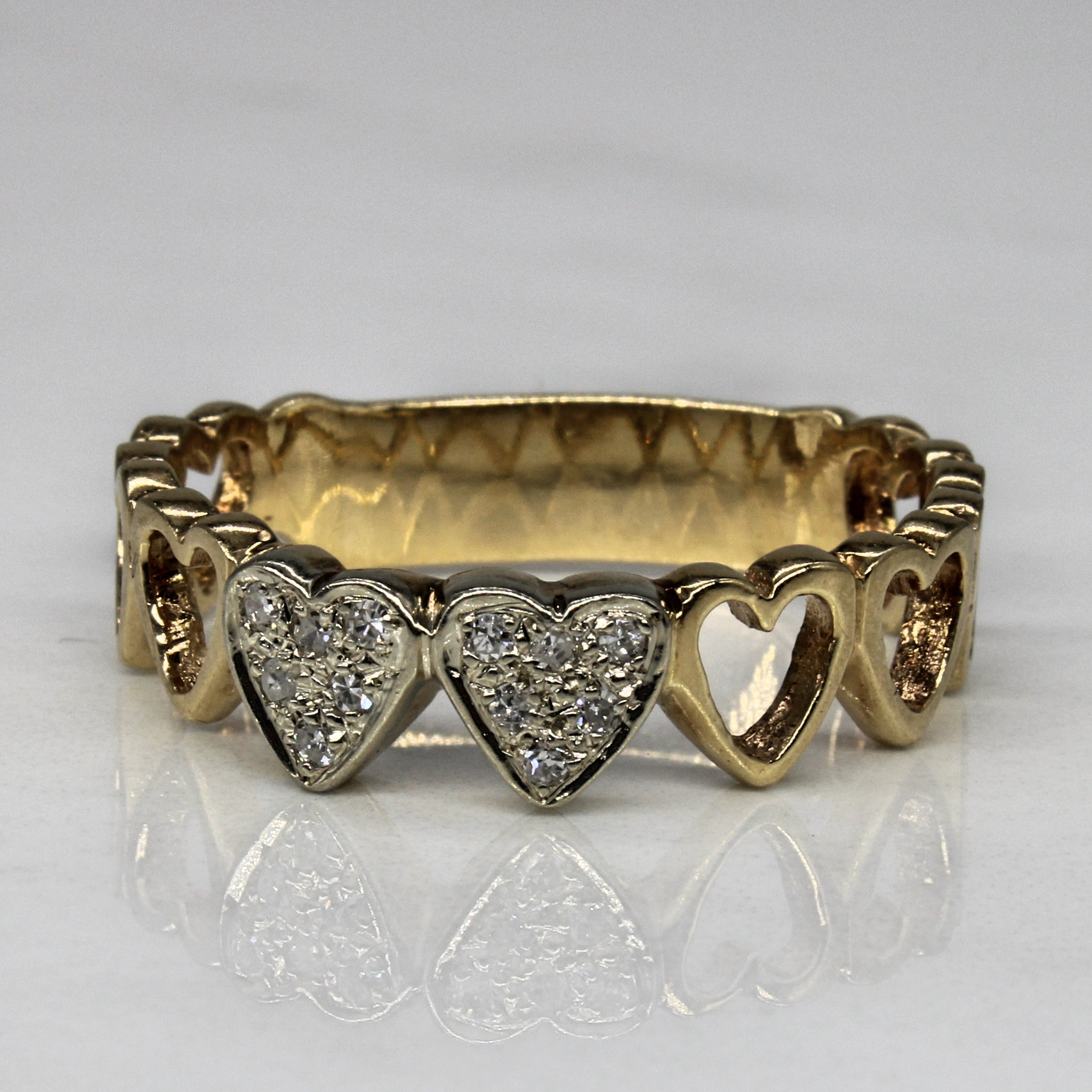 Pave Diamond Heart Ring | 0.09ctw | SZ 10.75 |