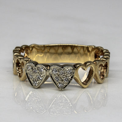 Pave Diamond Heart Ring | 0.09ctw | SZ 10.75 |