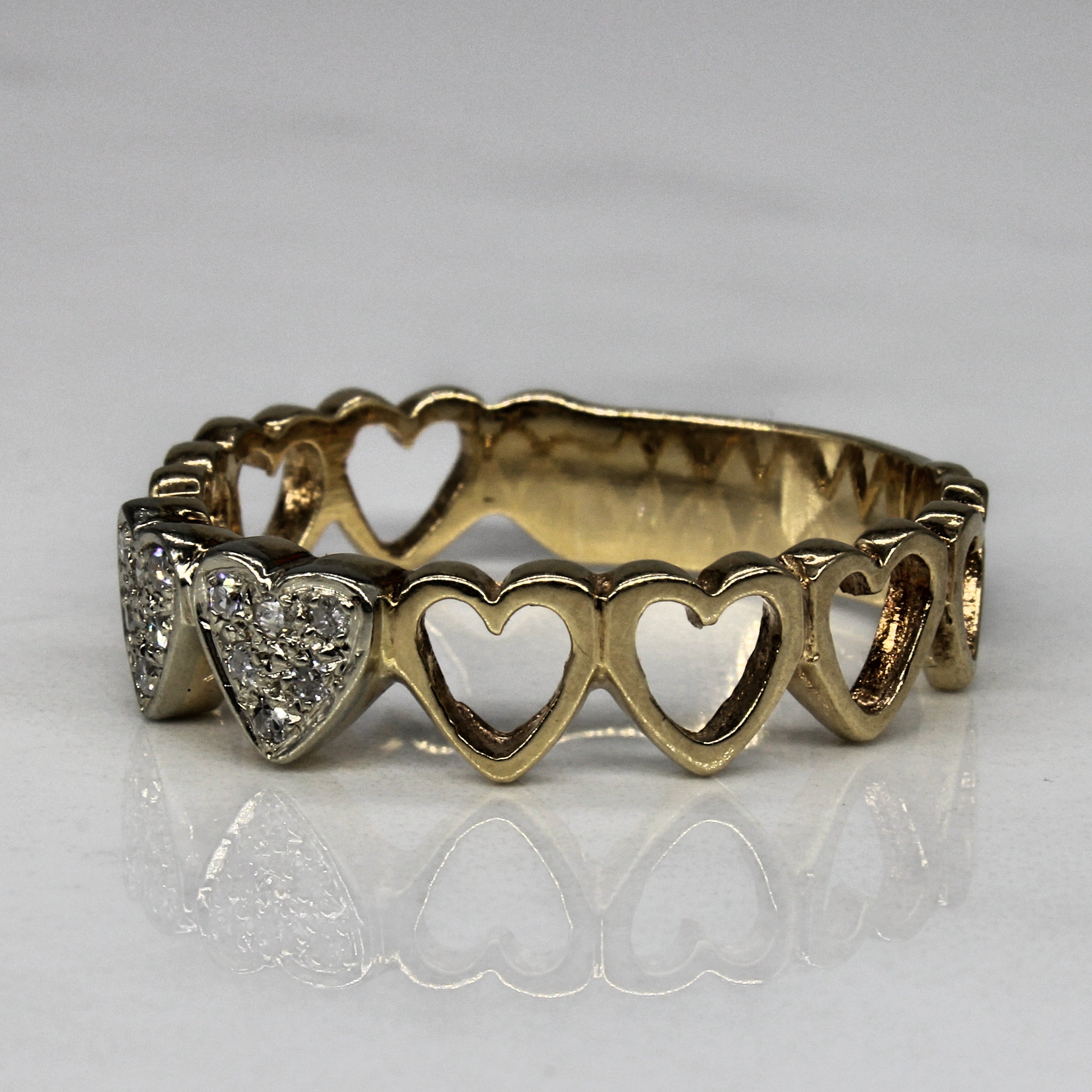 Pave Diamond Heart Ring | 0.09ctw | SZ 10.75 |