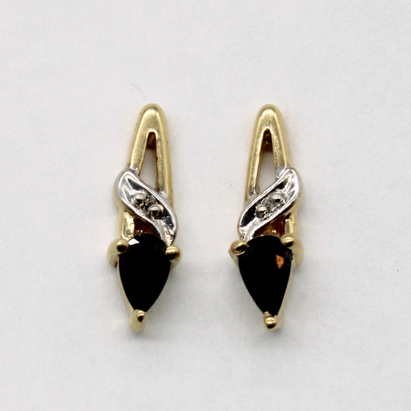 Sapphire & Diamond Stud Earrings | 0.38ctw, 0.01ctw |