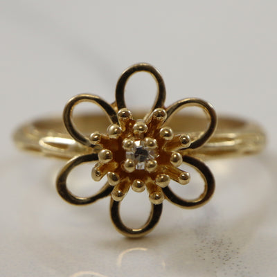 Diamond Flower Ring | 0.02ct | SZ 5.5 |