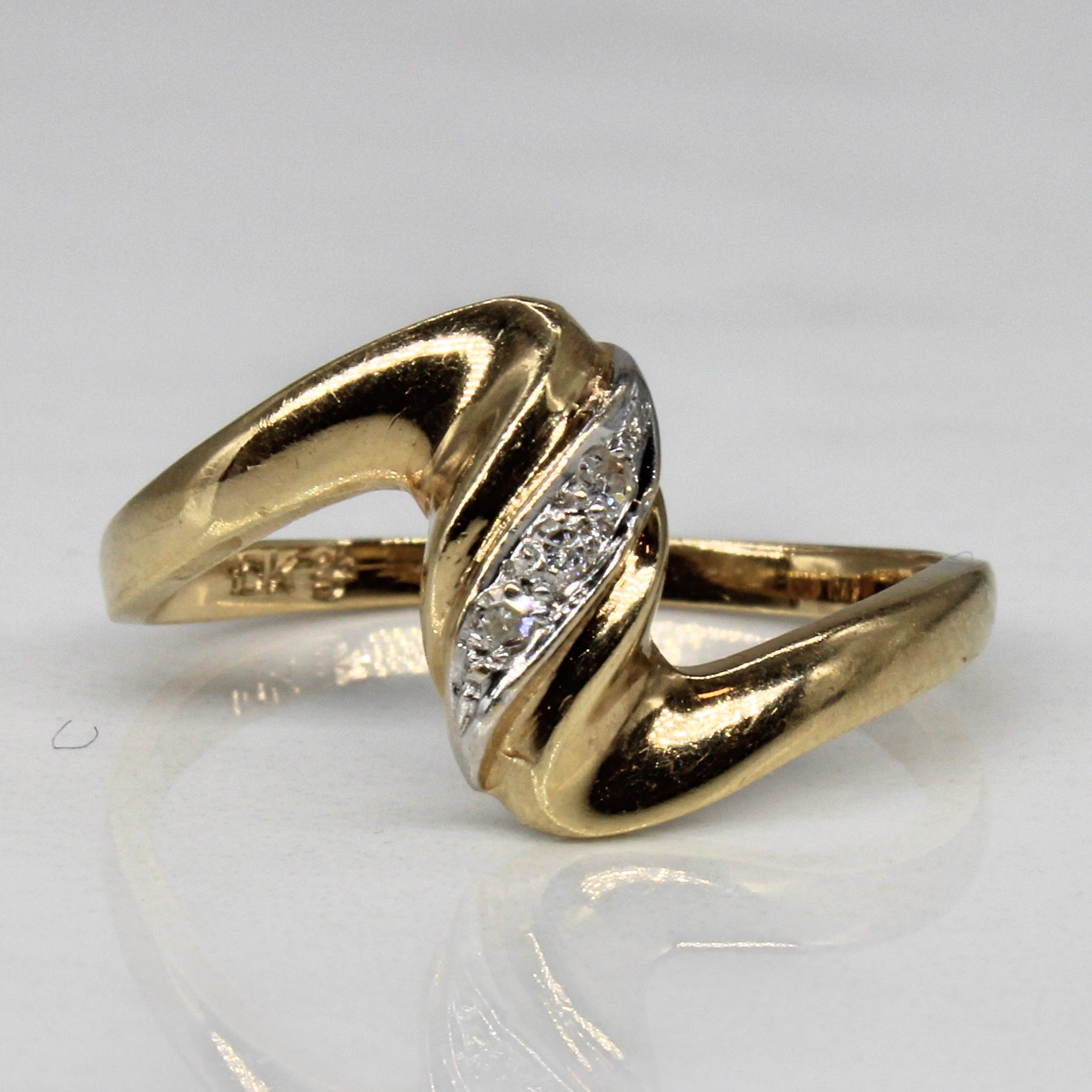 Diamond Twist Bypass Ring | 0.03ctw | SZ 5.75 |