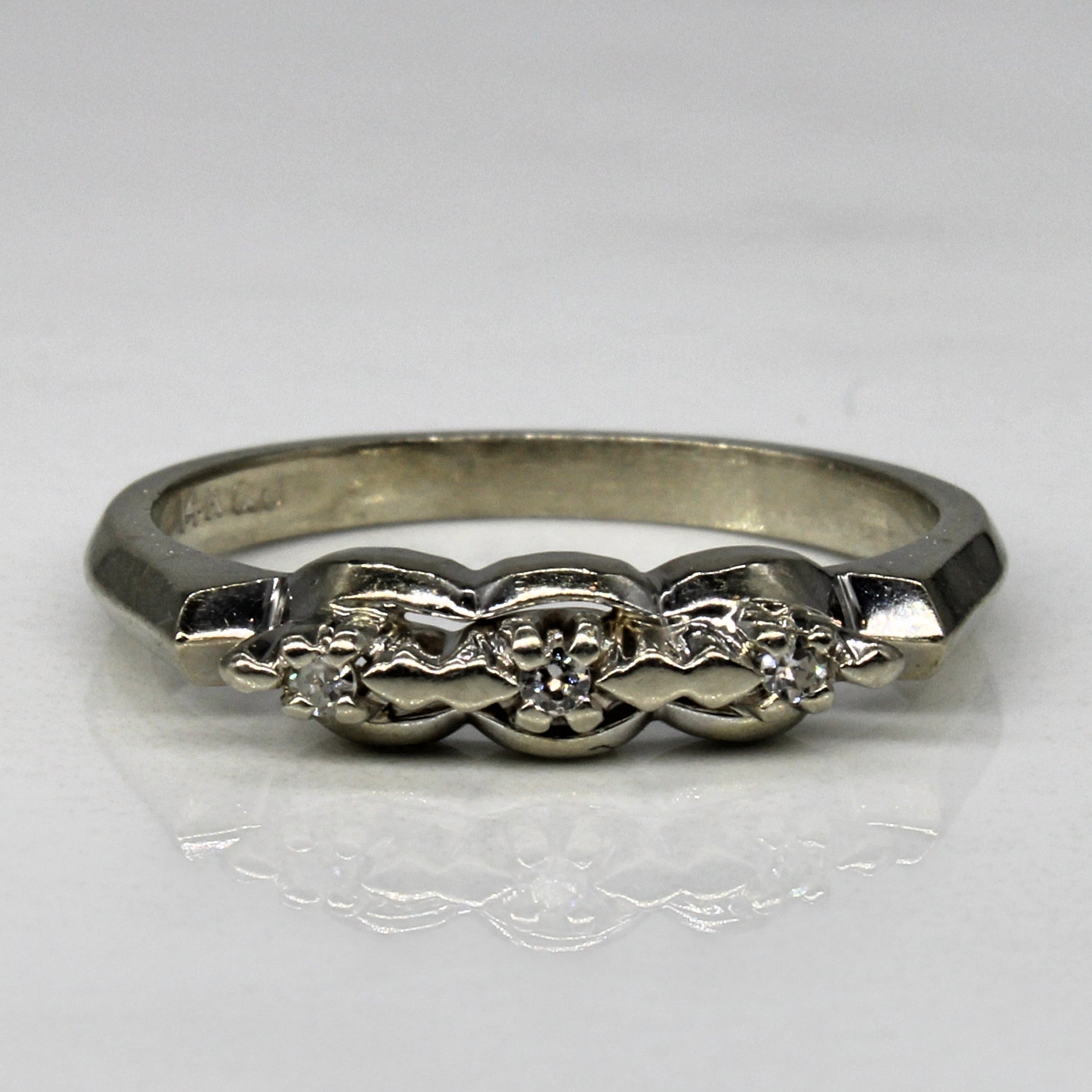 Retro Three Stone Band | 0.03ctw | SZ 5.75 |