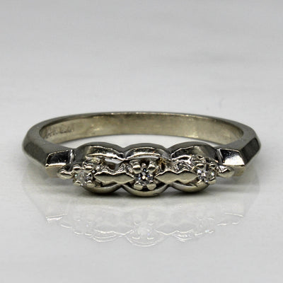 Retro Three Stone Band | 0.03ctw | SZ 5.75 |