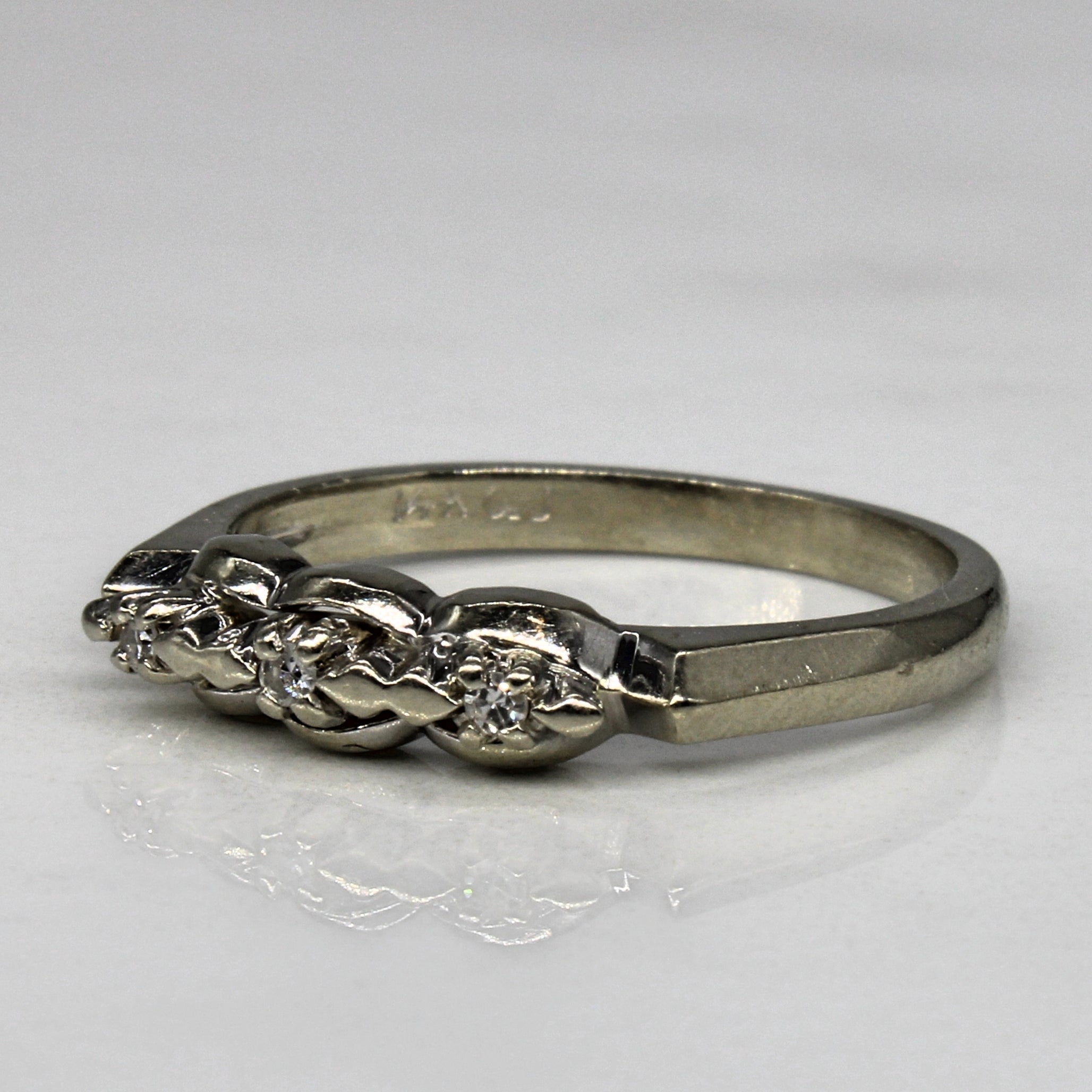 Retro Three Stone Band | 0.03ctw | SZ 5.75 |
