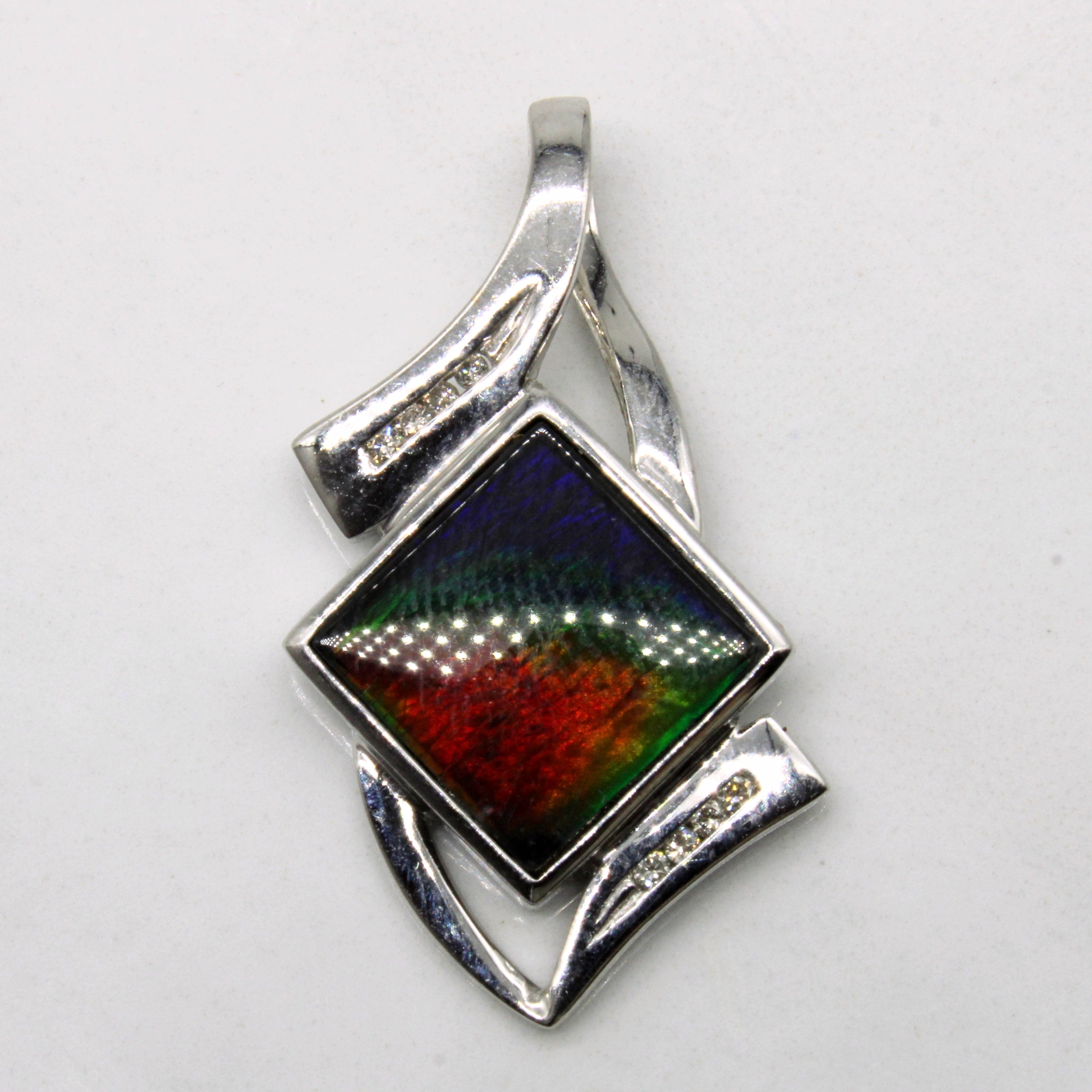 Ammolite & Diamond Pendant | 2.00ct, 0.05ctw |
