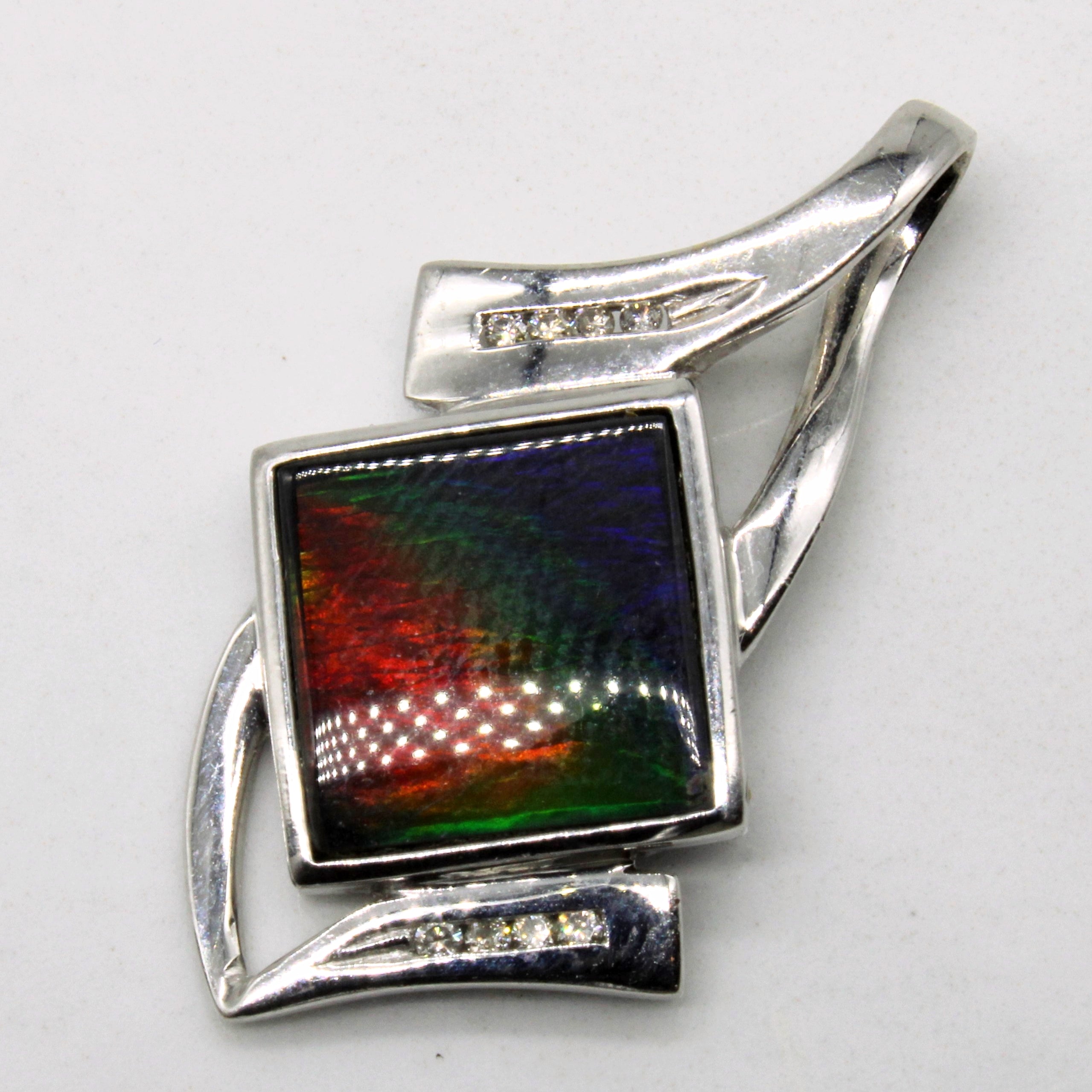 Ammolite & Diamond Pendant | 2.00ct, 0.05ctw |