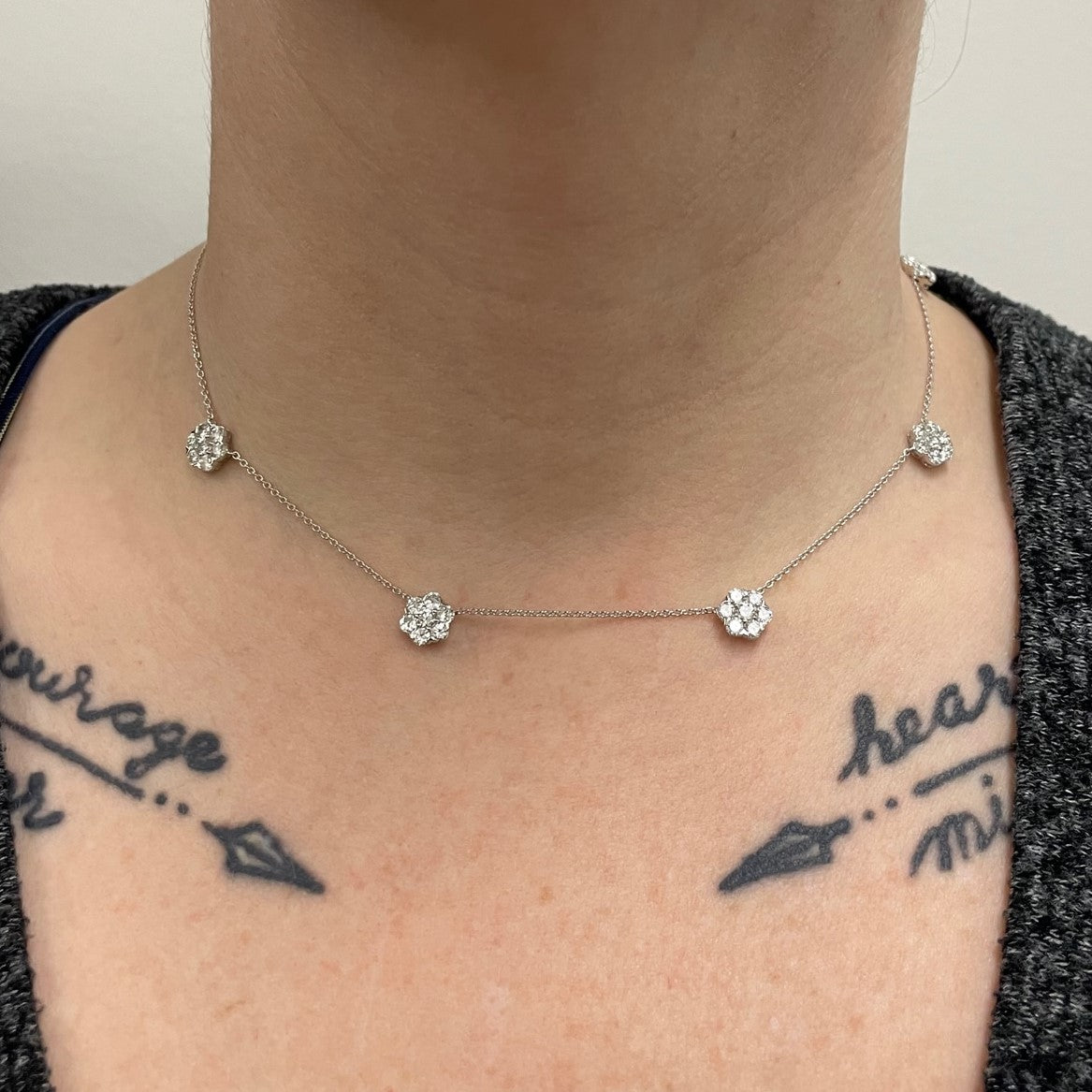 Floating Floral Diamond Necklace | 2.15ctw | 16" |