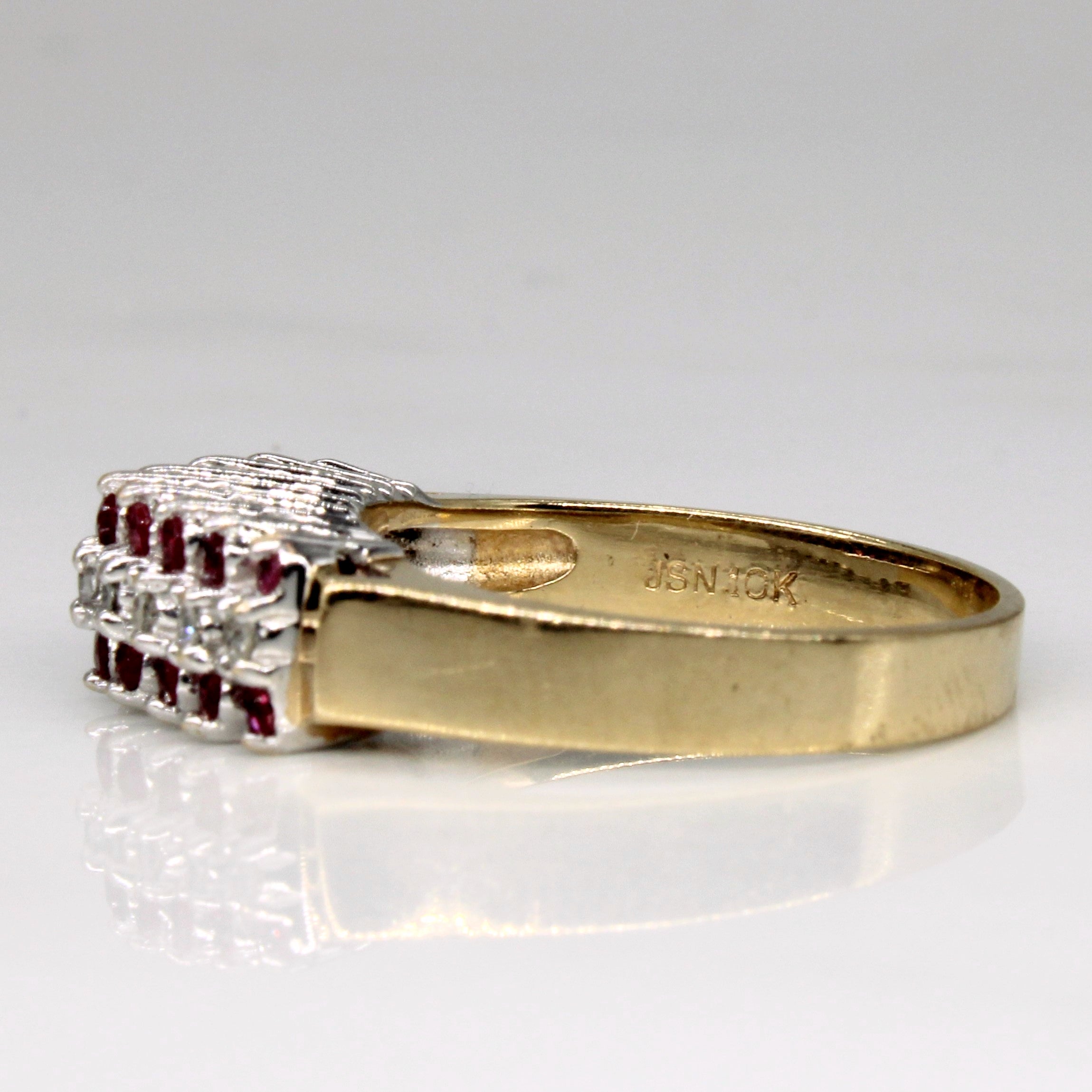 Bague sertie de rubis et de diamants | 0,27 ct, 0,09 ct | Taille 6,5 | 